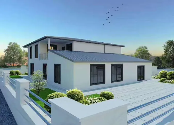 Instalación fácil, alta calidad, villa de lujo de acero ligero, edificio prefabricado, villa residencial personalizada