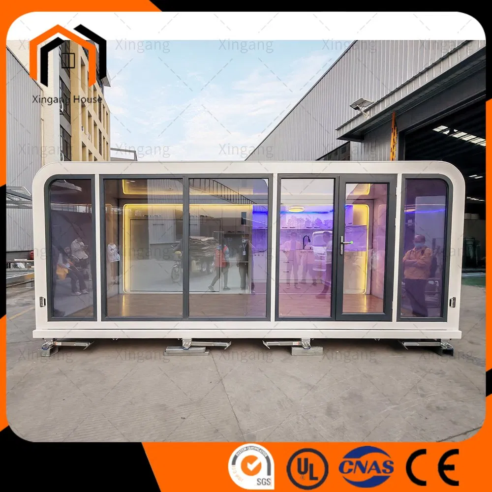 Cabaña de manzana de acero ligero plegable modular de lujo prefabricada