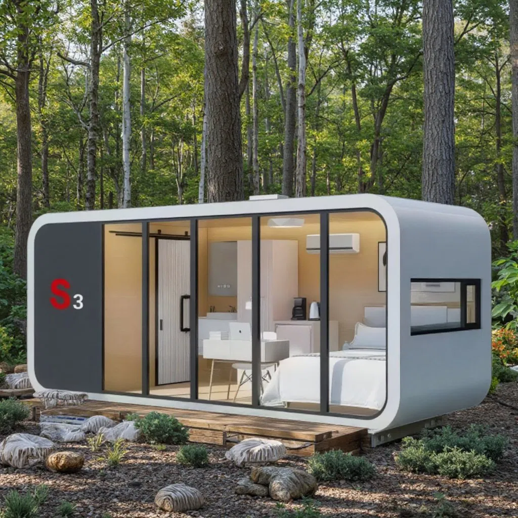 Cápsula Móvil Modular de Lujo Casa Portátil de Paquete Plano