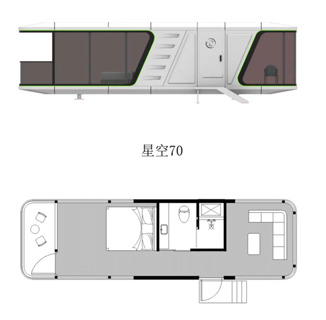 Edificios residenciales de lujo prefabricados utilizados para hoteles, lugares escénicos naturales, etc