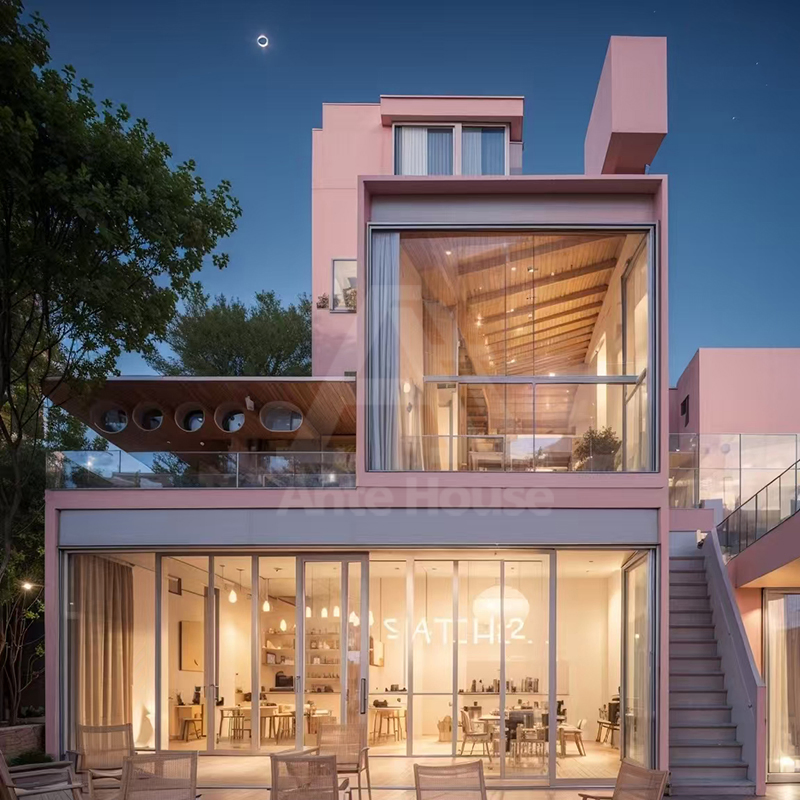 Puerta de acero o aluminio, aislamiento térmico, casas contenedor, casa pequeña