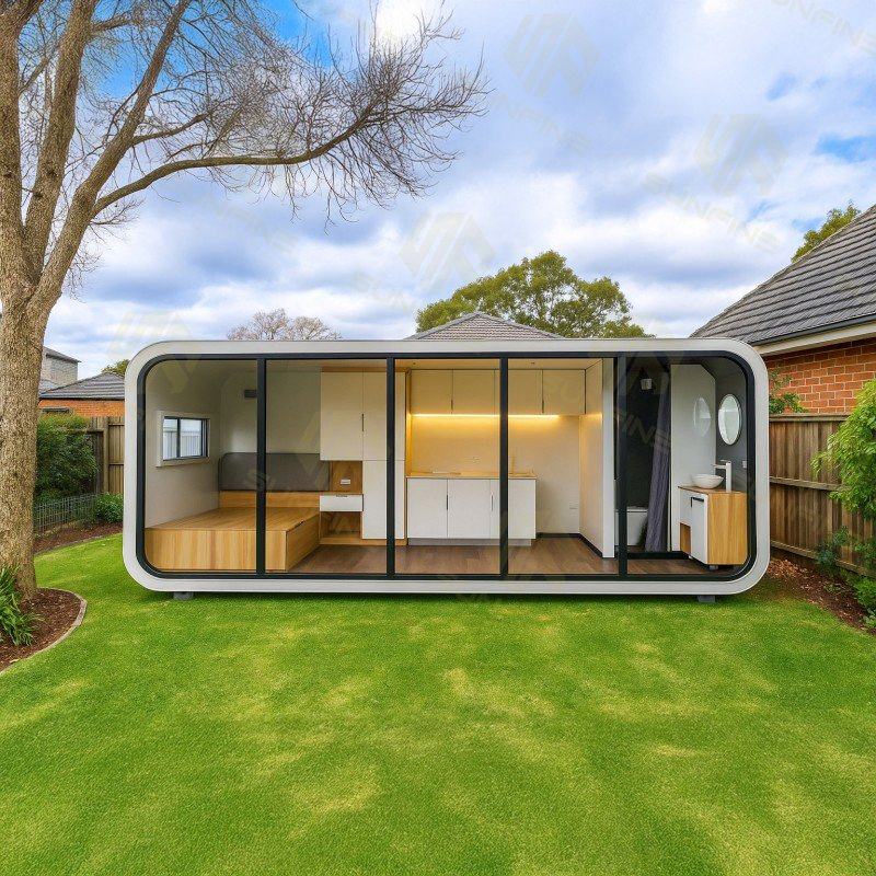 Cabaña de lujo modular prefabricada moderna en venta, hotel prefabricado, exterior móvil
