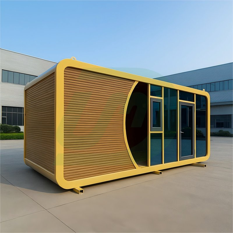 Cabaña de acero modular portátil de lujo moderno para villa
