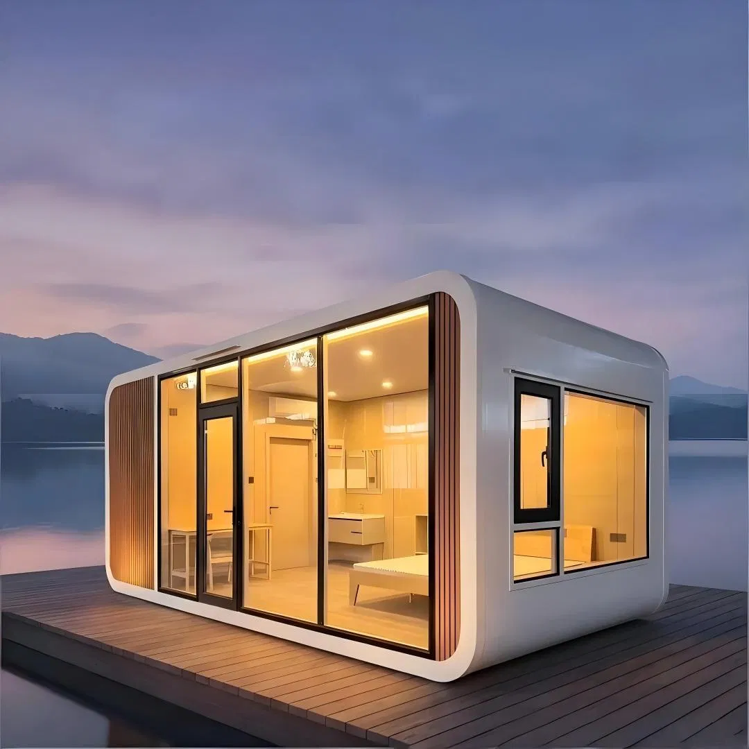 Casa Prefabricada Moderna Ecológica Casa Inteligente de Lujo Espacio de Vida Pod Cabaña de Manzana