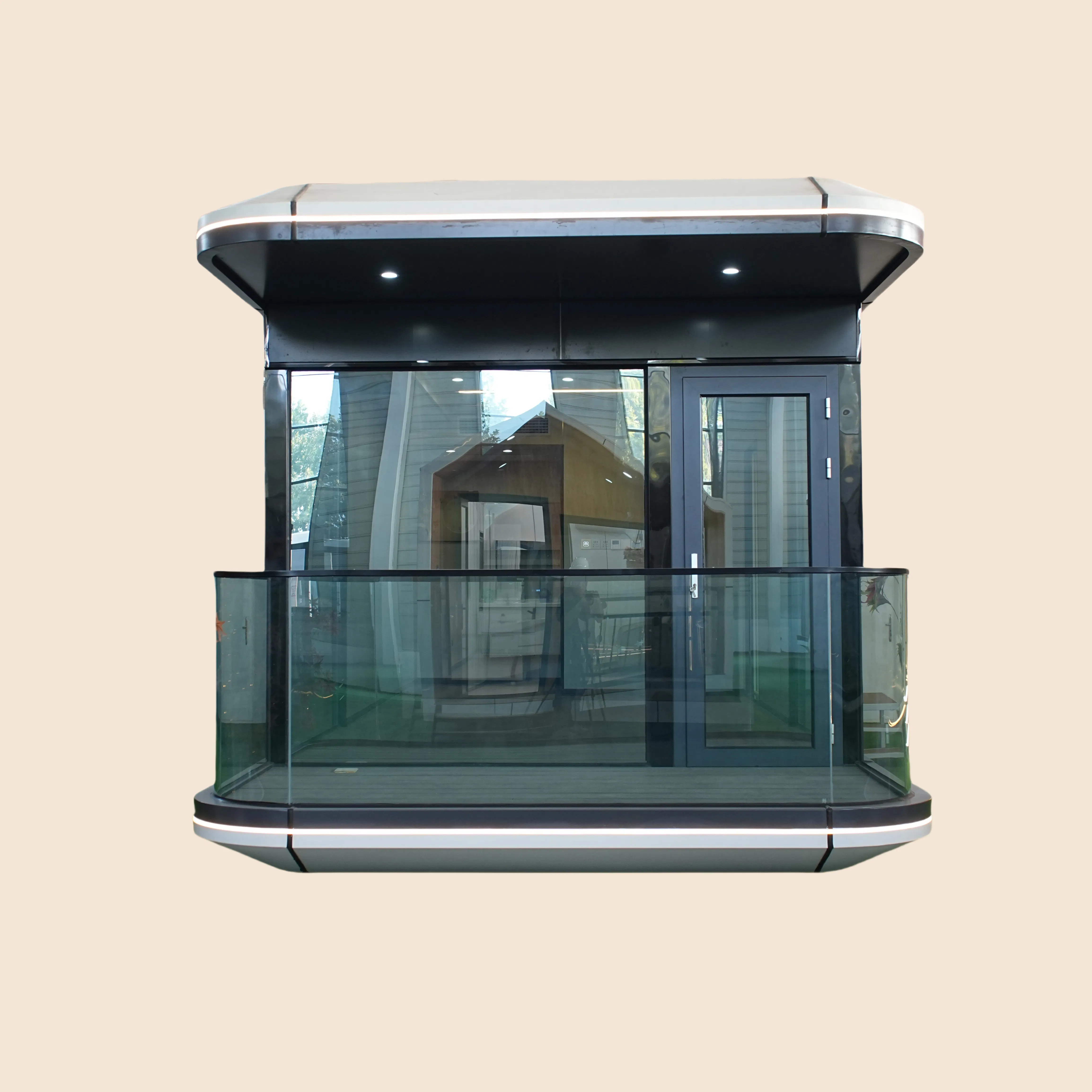 Casa de cápsula espacial prefabricada moderna con cocina de lujo