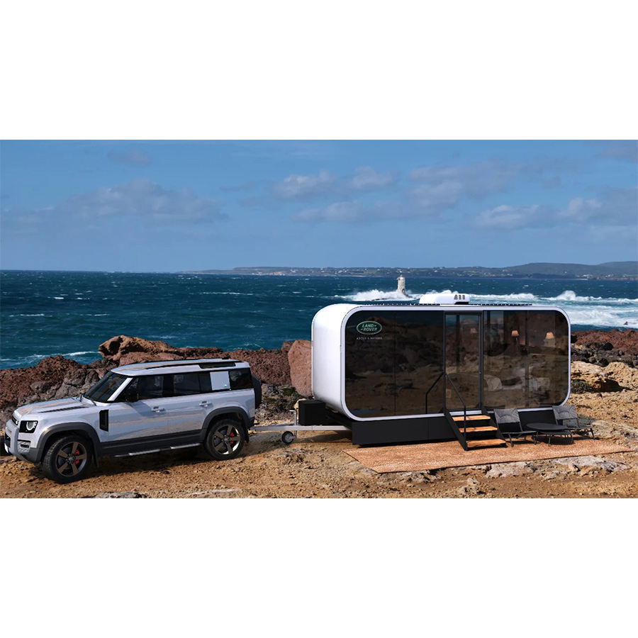 Cabaña diminuta modular prefabricada móvil ecológica, villa prefabricada de lujo moderna en cápsula