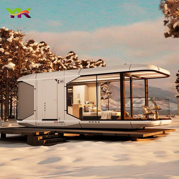 Casa cápsula modular segura y lujosa, precio de hotel móvil de lujo, casa pequeña tipo manzana, cabaña de estructura de acero prefabricada, casa prefabricada