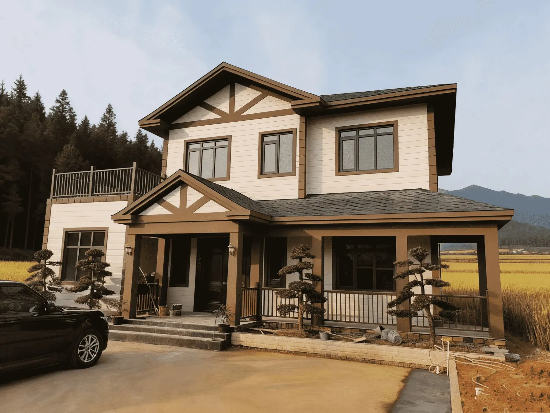 Villas de Estructura de Acero Ligero de Lujo Casa Prefabricada para Residencia de Alto Nivel
