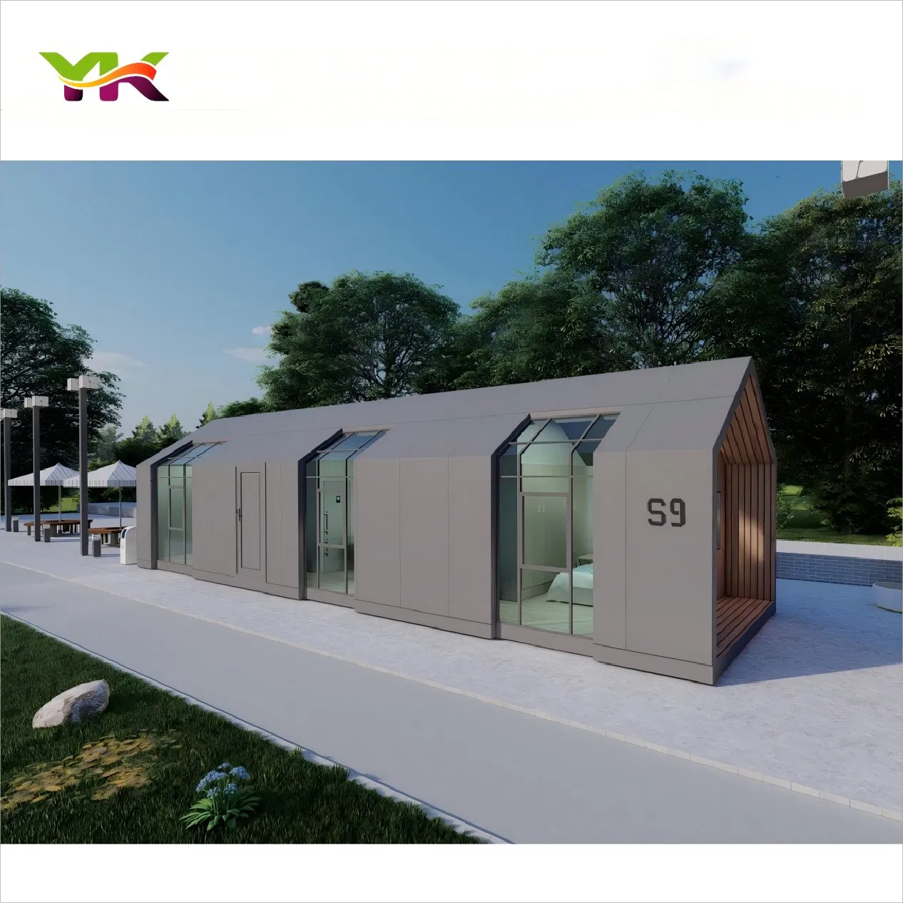 Casa cápsula de lujo ecológica, casa prefabricada, casa contenedor exterior, cabaña prefabricada de manzana