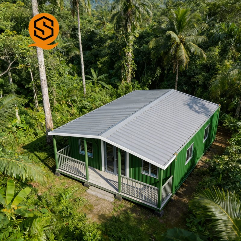 40-Foot Diseño de Villa de Contenedor de Lujo con Pared de Cortina de Vidrio Residencia Costera Moderna Casa de Vacaciones Personalizada