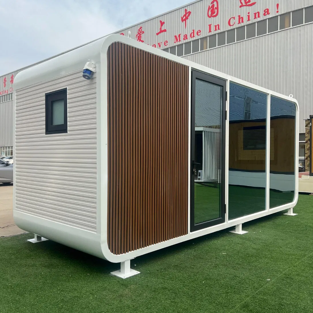Cabaña de acero modular portátil de lujo moderno para villa