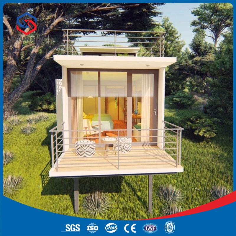 Villa modular de lujo de acero ligero, casa prefabricada móvil