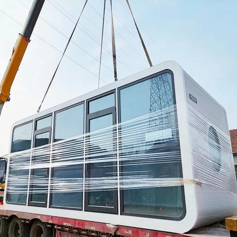 Diseño moderno personalizado de casas modulares de lujo prefabricadas, cabaña Apple