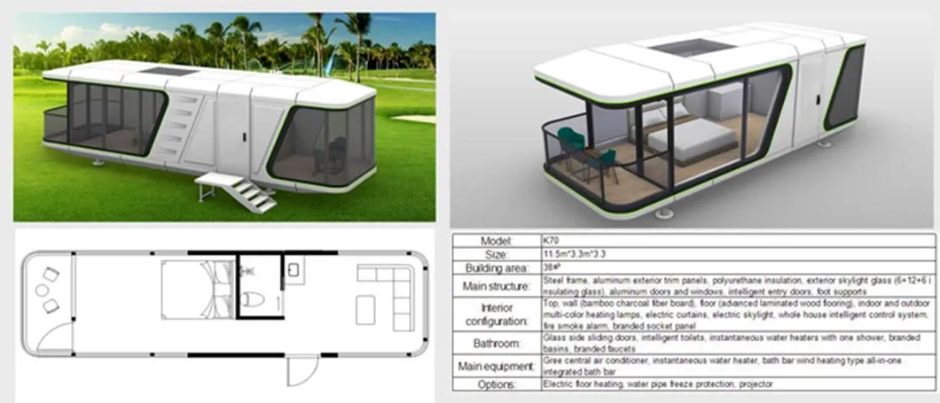 Edificios residenciales de lujo prefabricados utilizados para hoteles, lugares escénicos naturales, etc