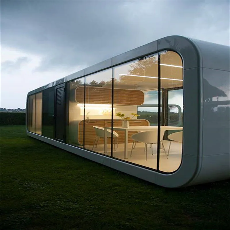 Diseño moderno personalizado de casas modulares de lujo prefabricadas, cabaña Apple