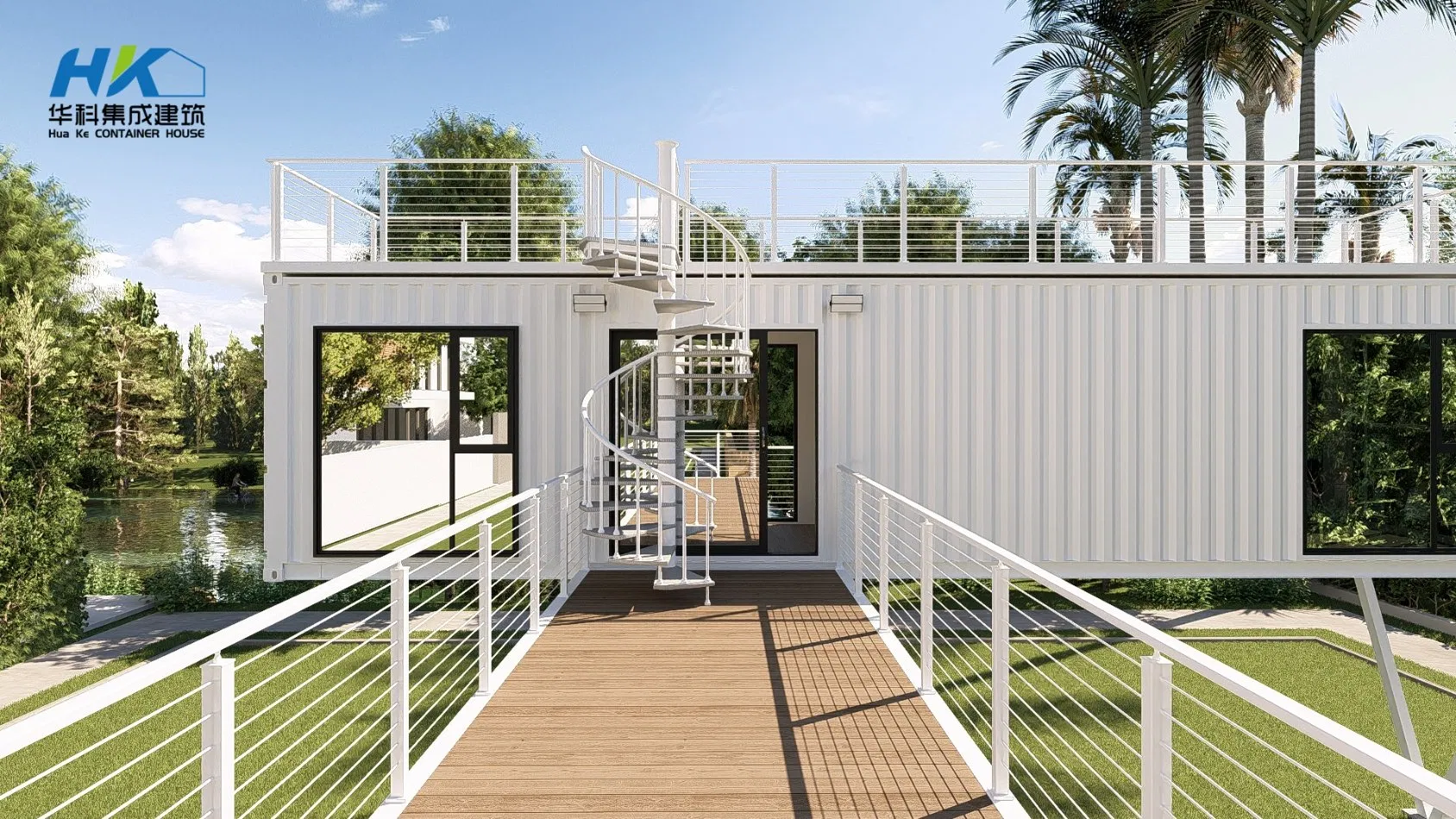 40FT Dos Plantas Lujo Listo Hecho 2-Bedroom Moderno Prefabricado Prefab Modular Envío Vivienda Contenedor Villa Edificio Casa Hogar