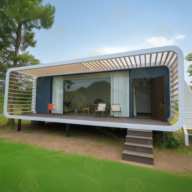 Cabaña de lujo modular prefabricada moderna en venta, hotel prefabricado, exterior móvil