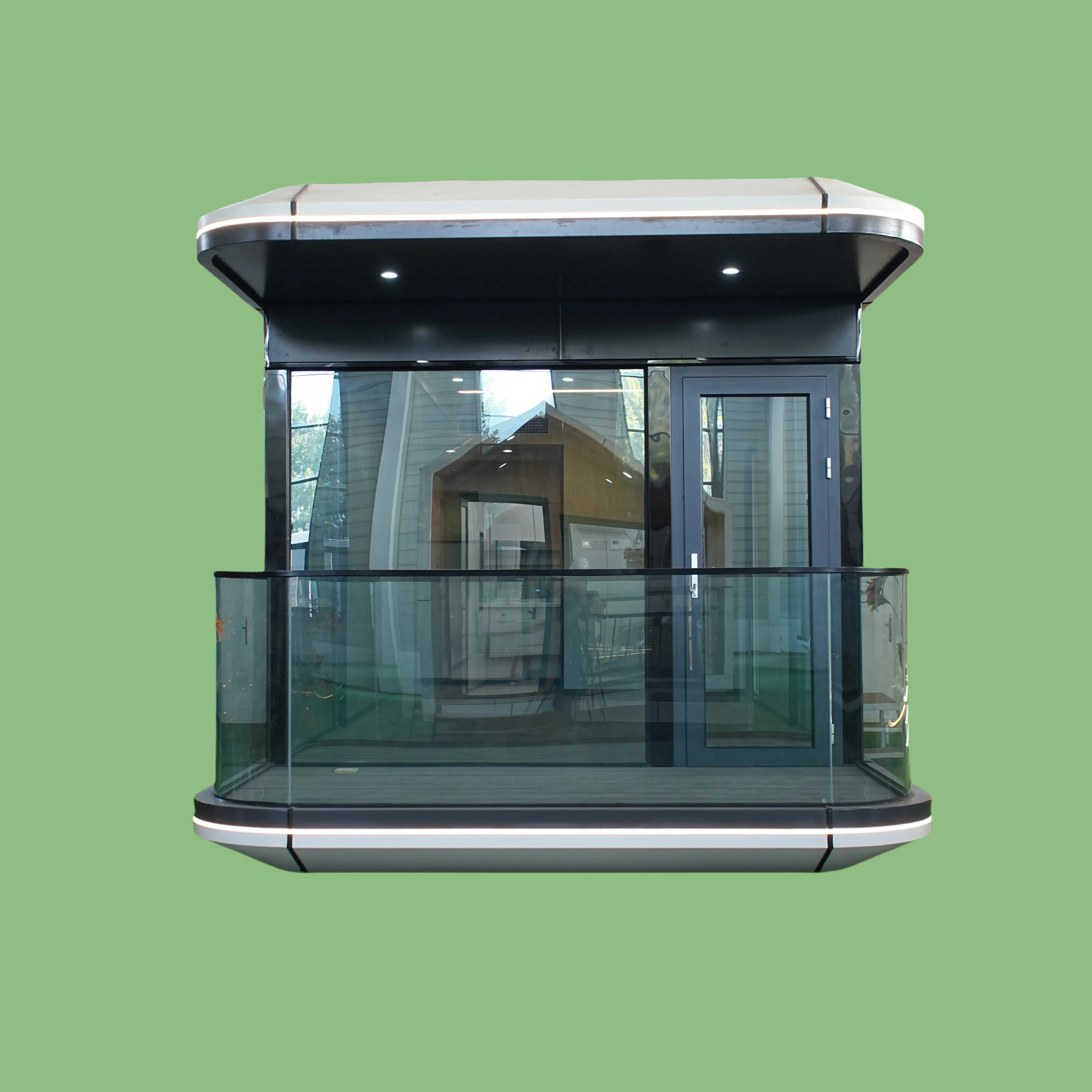 Casa de cápsula espacial prefabricada moderna con cocina de lujo