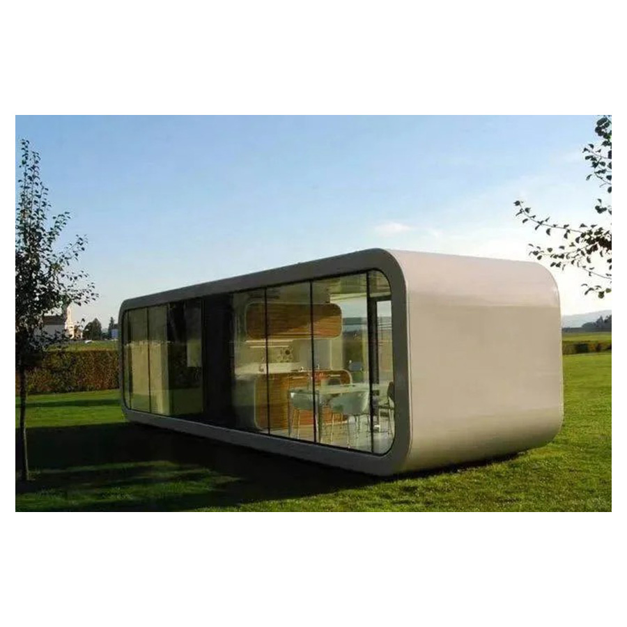 Cabaña diminuta modular prefabricada móvil ecológica, villa prefabricada de lujo moderna en cápsula