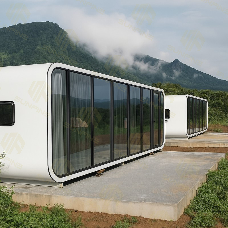 Cabaña de lujo modular prefabricada moderna en venta, hotel prefabricado, exterior móvil