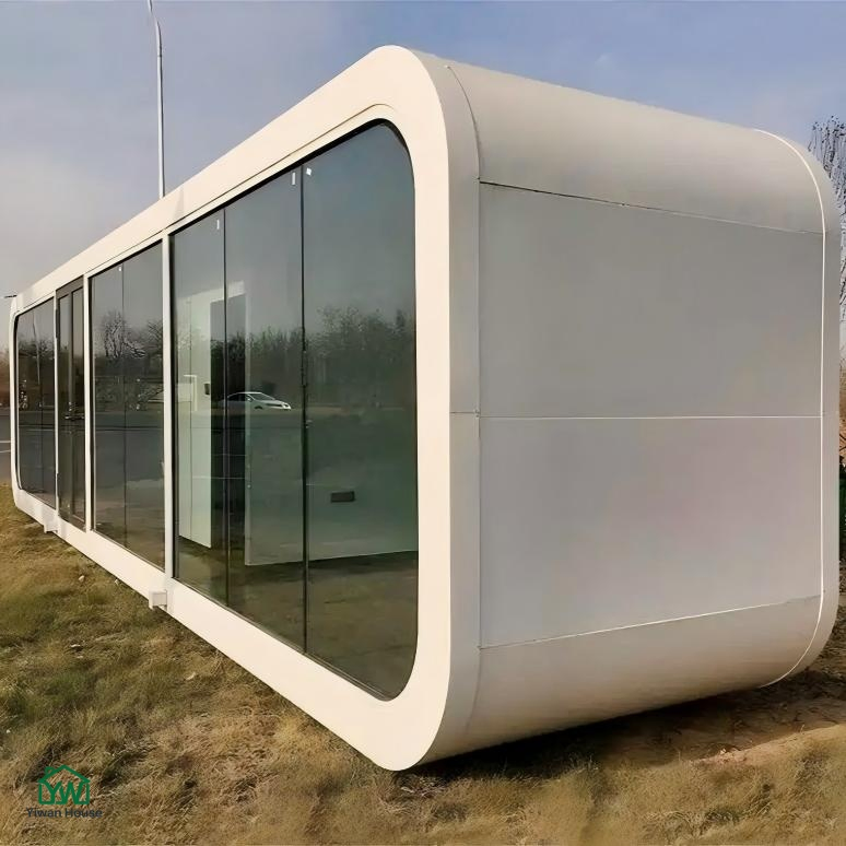 Villa Cápsula Apple Panorámica de Lujo a Prueba de Climas Estudio Modular Moderno Prefabricado Tiny Cabin Pod Hogar para Resorts de Glamping de Alta Gama