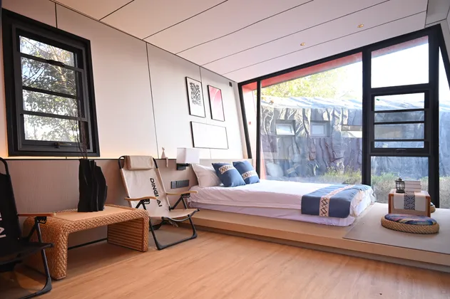 Detalle de cabina modular prefabricada