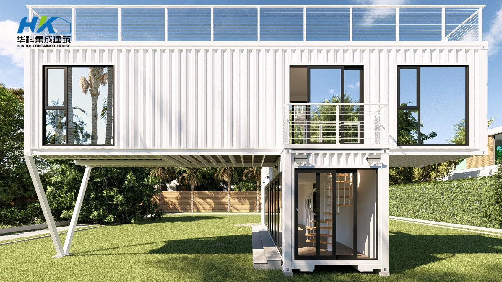 40FT Dos Plantas Lujo Listo Hecho 2-Bedroom Moderno Prefabricado Prefab Modular Envío Vivienda Contenedor Villa Edificio Casa Hogar