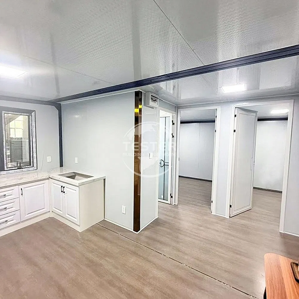 Panel Sándwich de Acabado de Alta Gama 20FT Contenedor Plegable Expandible Tiny Hogar Modular para Sistemas de Almacenamiento en Almacén