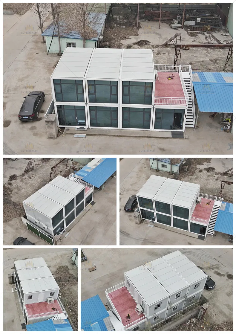 Diseño moderno casas prefabricadas de lujo llave en mano de dos pisos casa móvil