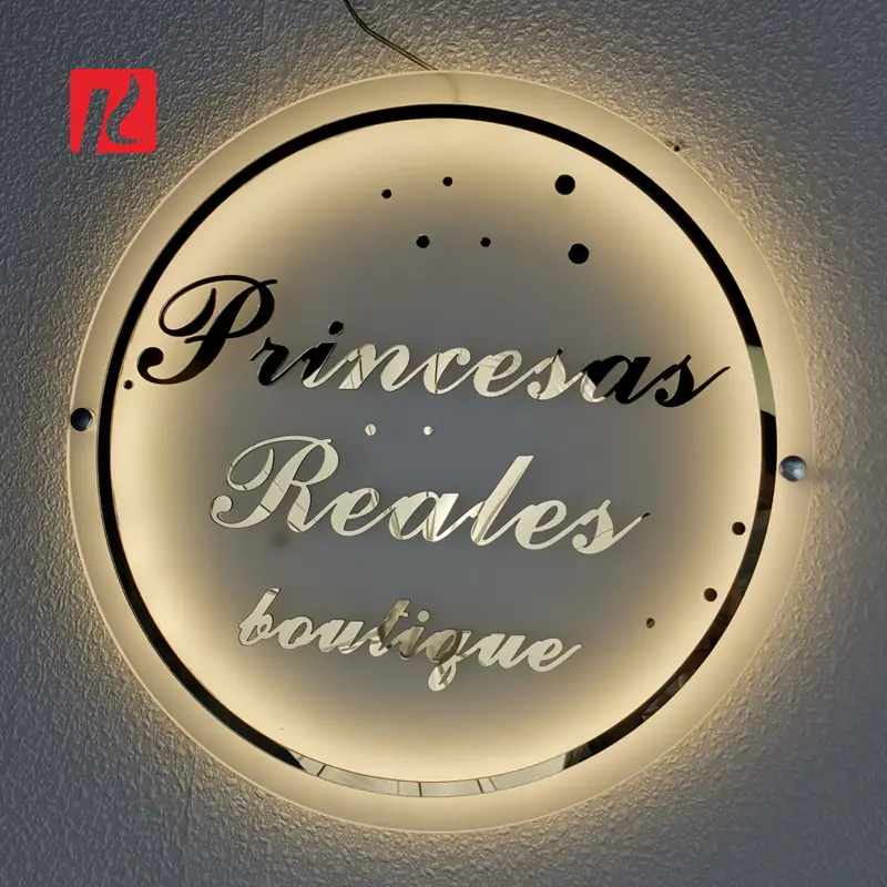 China Customized Salon Logo Signage backlit 3D Round Acrylic wall sign Manufacturer, Supplier