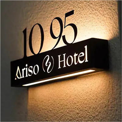 LED Room Number Sign - Illuminated Hotel Door Number Sign