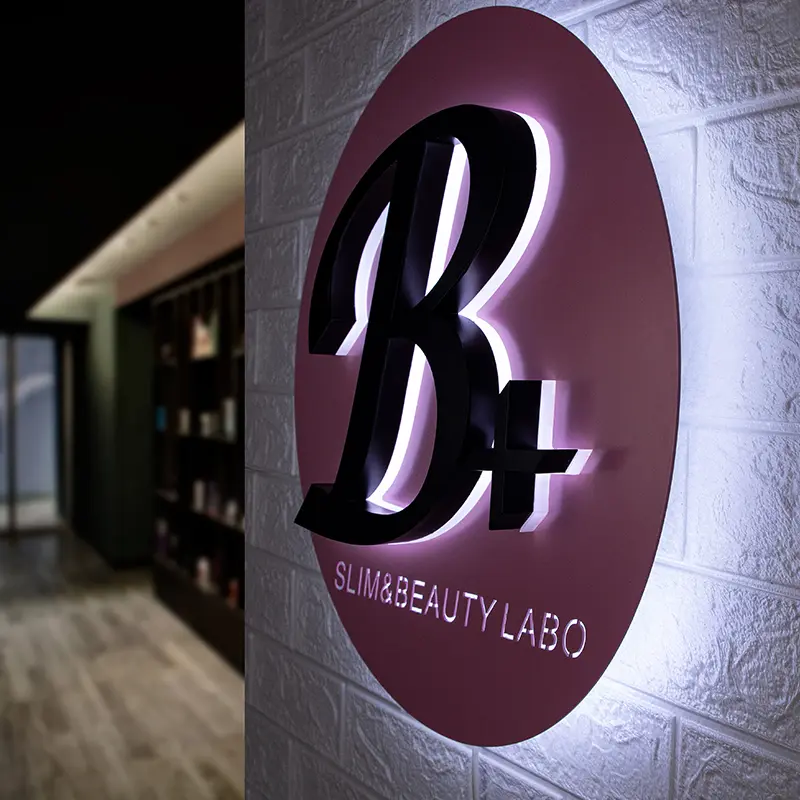 Custom factory illuminated sign wall-mounted led sign store logo signage