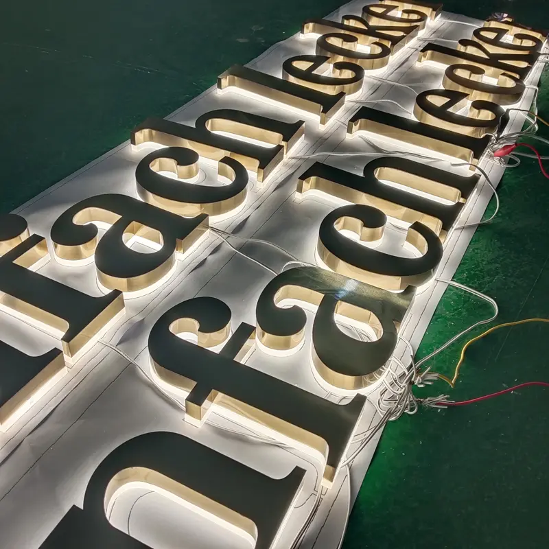 Stainless steel backlit Letters signage