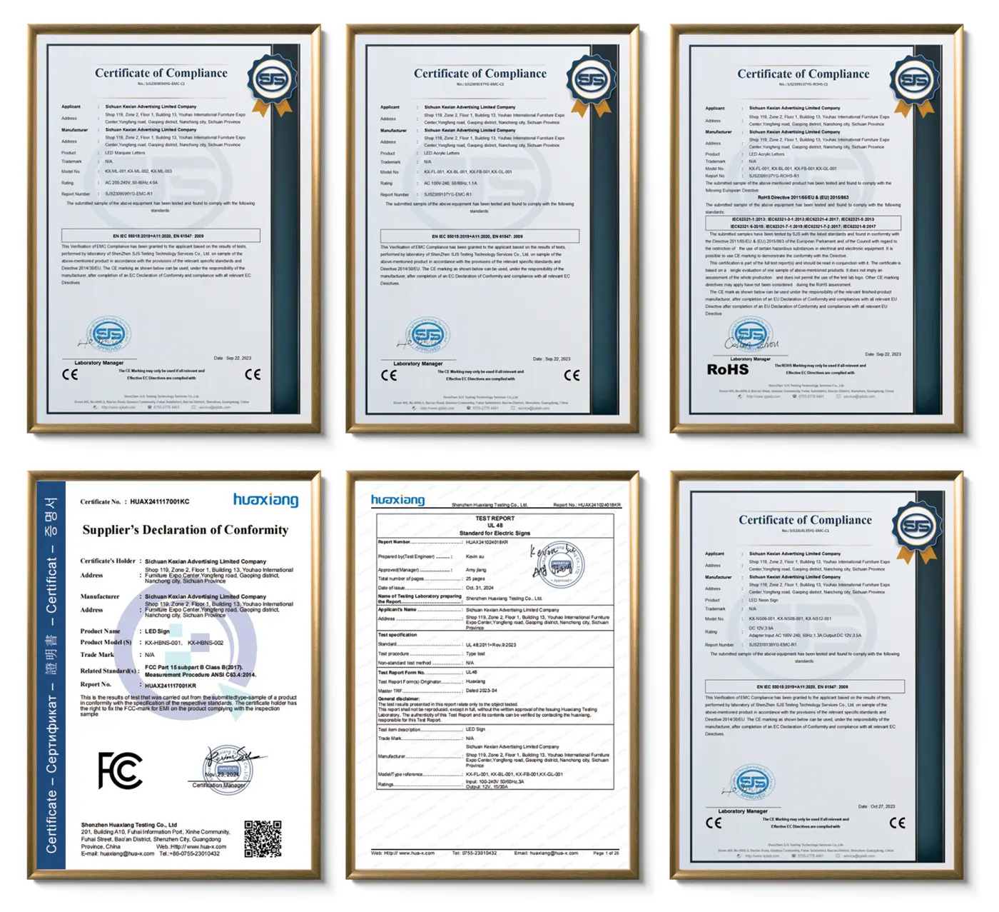 Certificates