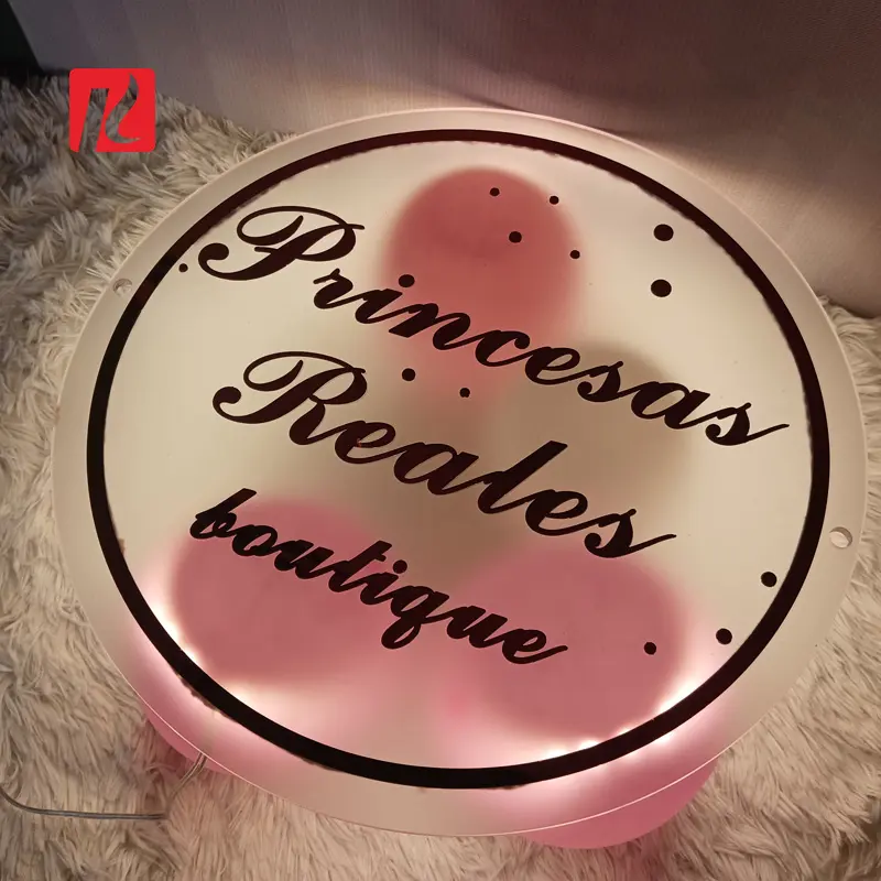 China Customized Salon Logo Signage backlit 3D Round Acrylic wall sign Manufacturer, Supplier