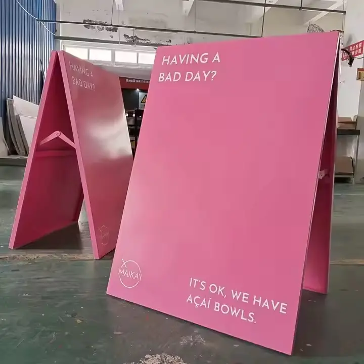 Custom Customized Stainless Steel A-Frame Signage Double Sides Free Standing Advertising Manufacturers, Supplier