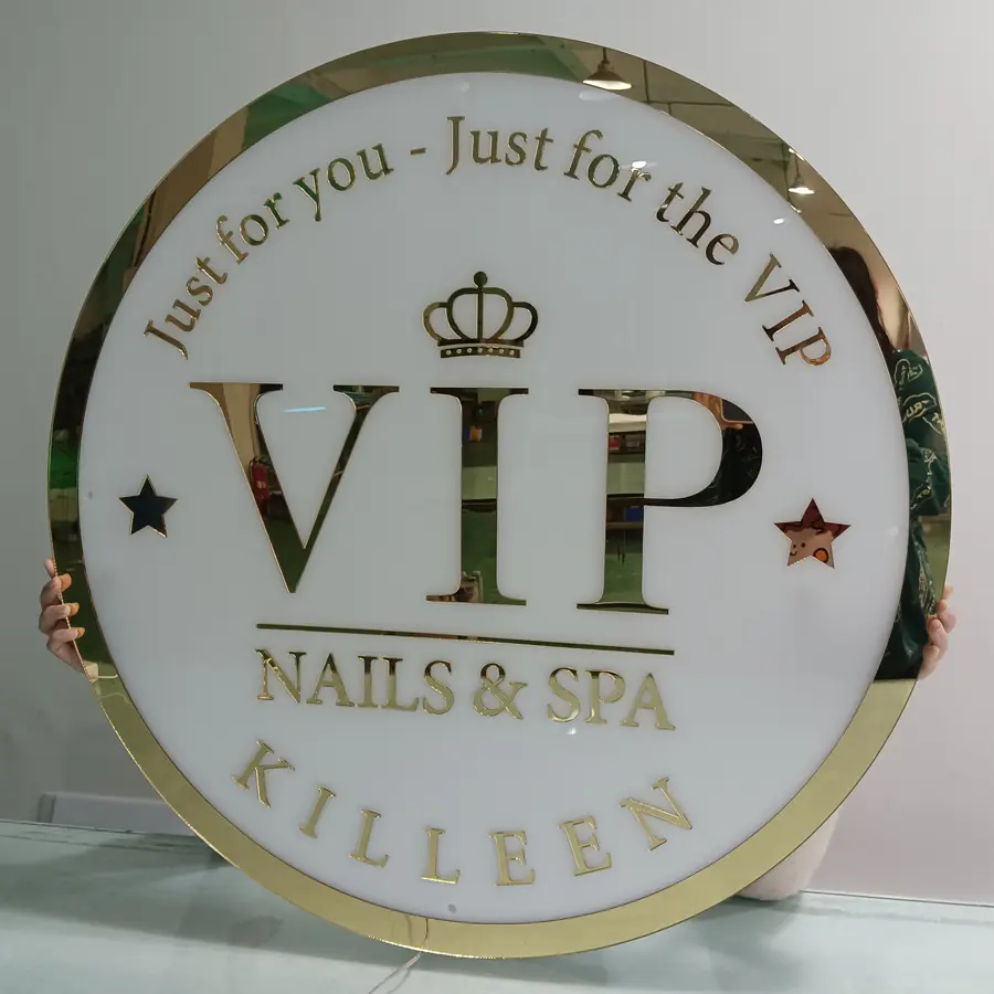 Custom Customized LED Acrylic Gold Mirror Interior Logo Sign from China Suppliers and Factory for Elegant Indoor Décor Supplier, Suppliers