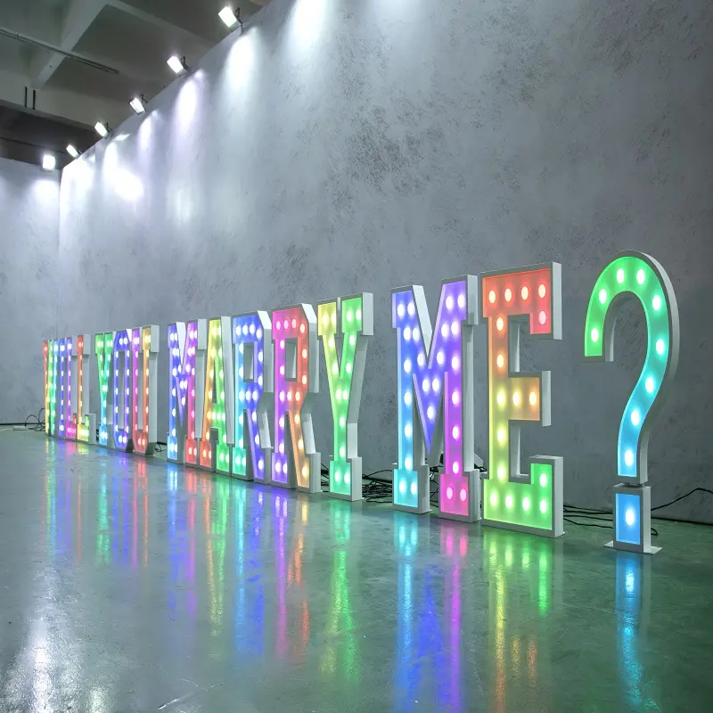 Custom MARRY ME Marquee Letter Bubble Letter Signage Supplier, Factories