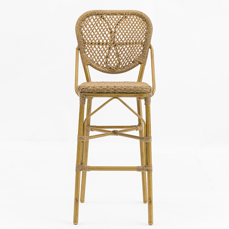 Outdoor Handcrafted PE Wicker Bar Stool Bistro