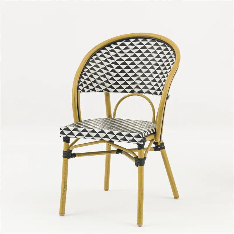 Famous Outdoor dining stackable aluminum rattan bistro wicker chair-AD642037-1 Manufacturer, Exporters