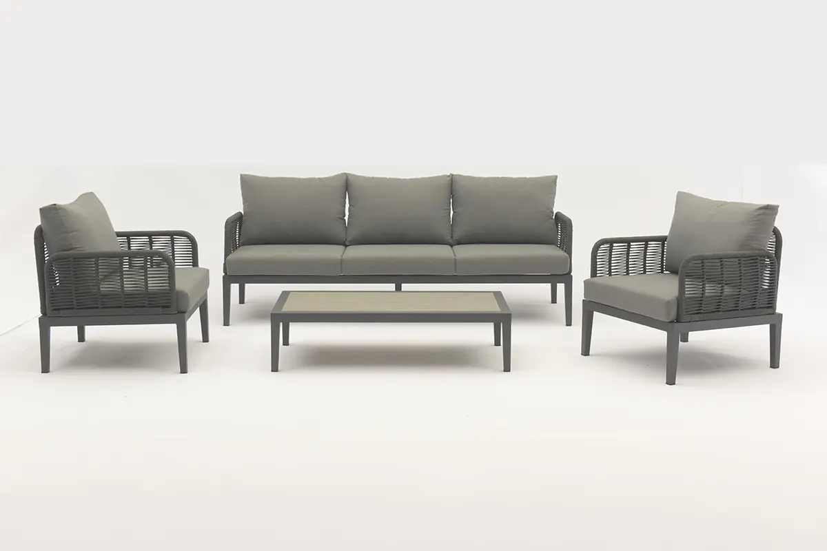 Famous Outdoor Alum Rope sofa Rosewyn 4pcs set Exporter, Exporters
