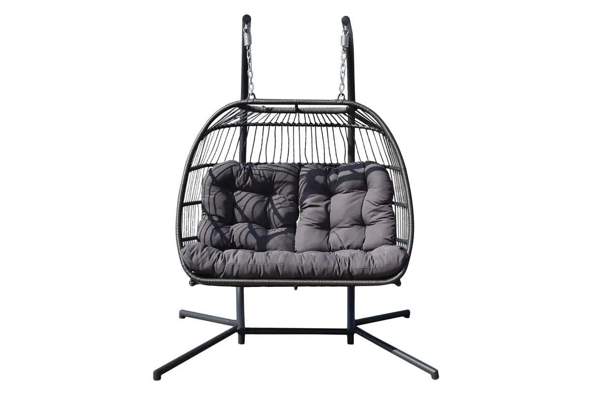 Cheap Outdoor Rattan Double Egg Chair Lover Fully Foldable Wicker Swing Chairs AD698012-OB Pricelist, Quotes