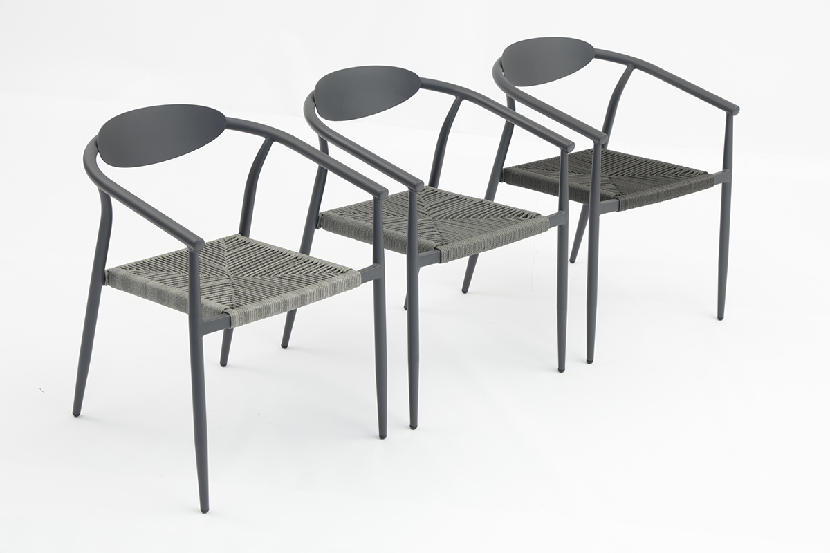 Tasimne Outdoor dining stackable aluminum rattan bistro wicker chair - AD632090-1