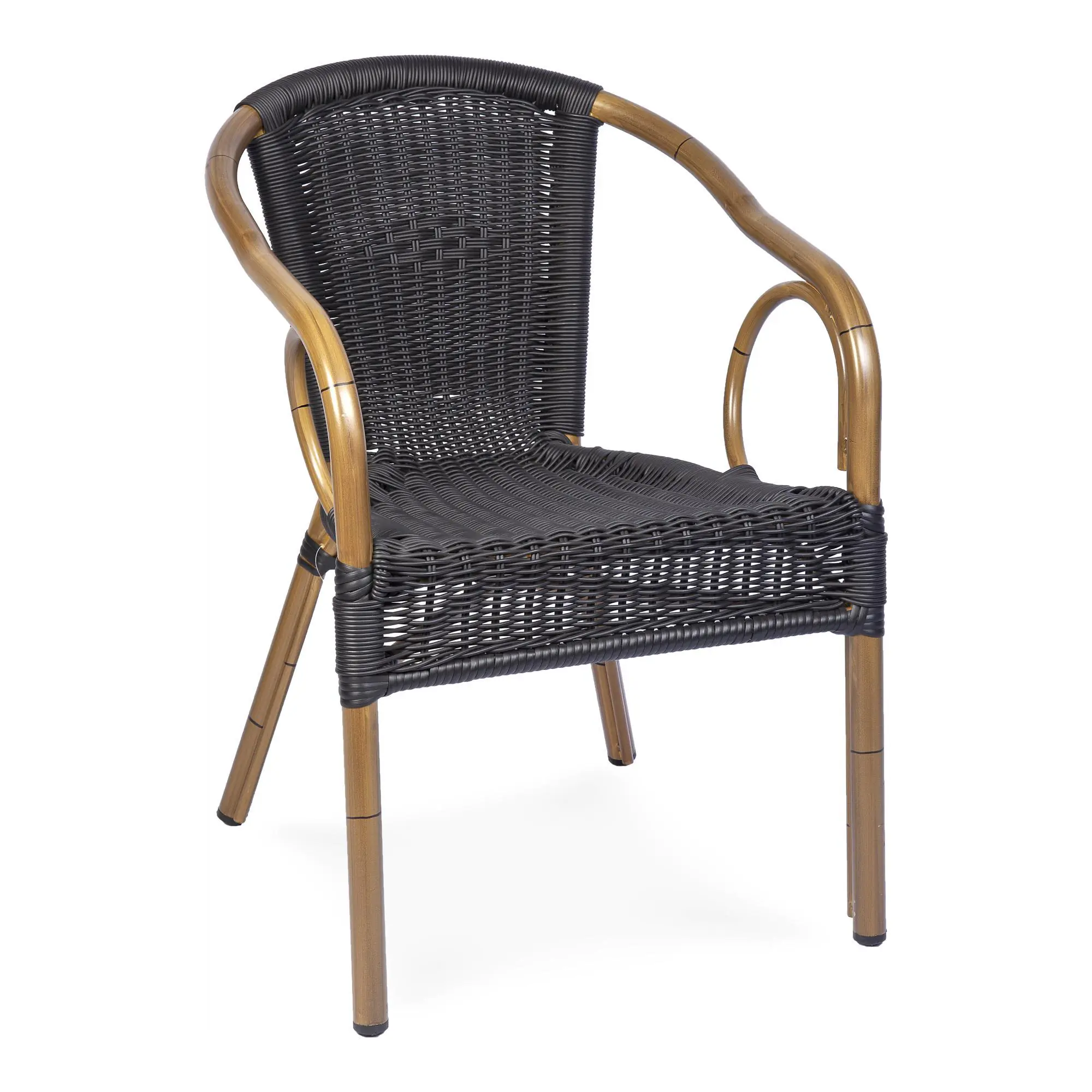 China Handcrafted outdoor PE rattan weaving patio chair bamboo look frame+AD632010 Suppliers, Service