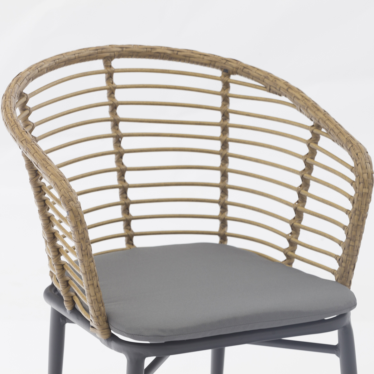 Outdoor dining stackable aluminum rattan bistro wicker chair - View 1