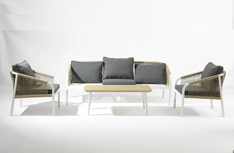 CE Certification No need assemble Cali outdoor aluminum PE rattan sofa 4 pieces set - AD935004-4 Factory, Companies