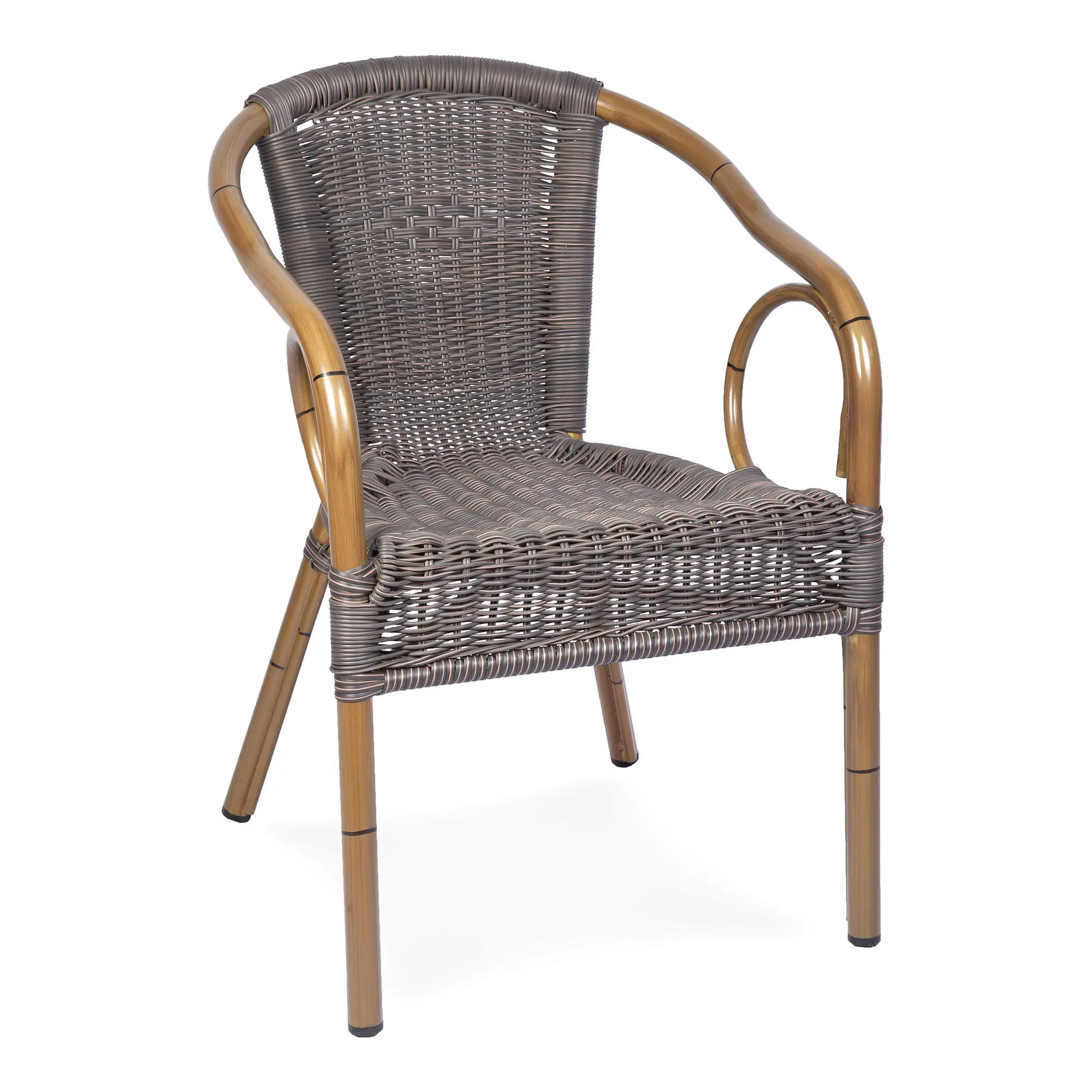 China Handcrafted outdoor PE rattan weaving patio chair bamboo look frame+AD632010 Suppliers, Service