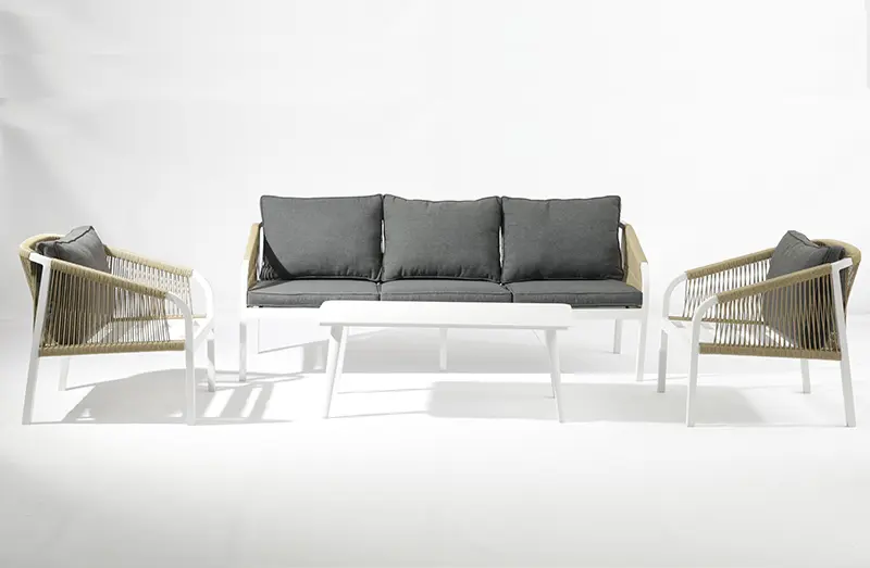CE Certification No need assemble Cali outdoor aluminum PE rattan sofa 4 pieces set - AD935004-4 Factory, Companies