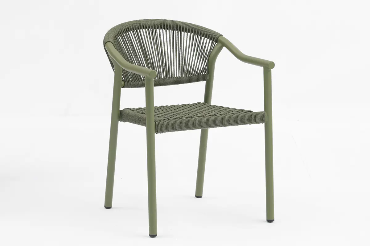 China Cephas Outdoor dining stackable aluminum rattan bistro wicker wooden look chair - AD642156 Exporter, Company