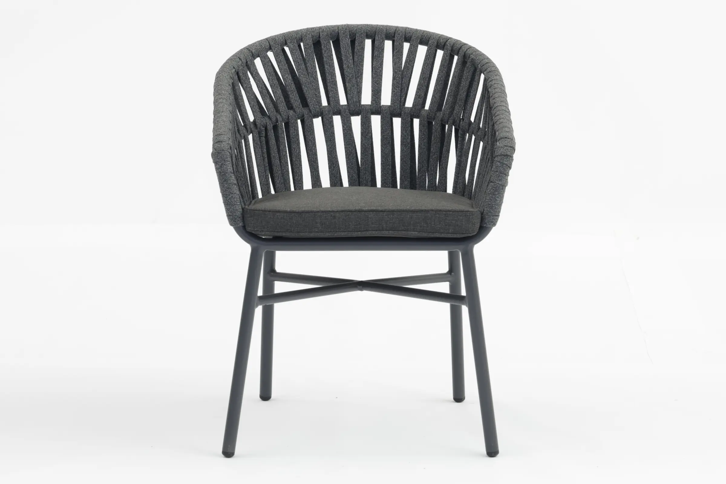 China Outdoor dining stackable aluminum rattan bistro rope chair-AD872011 Manufacturers, Factory